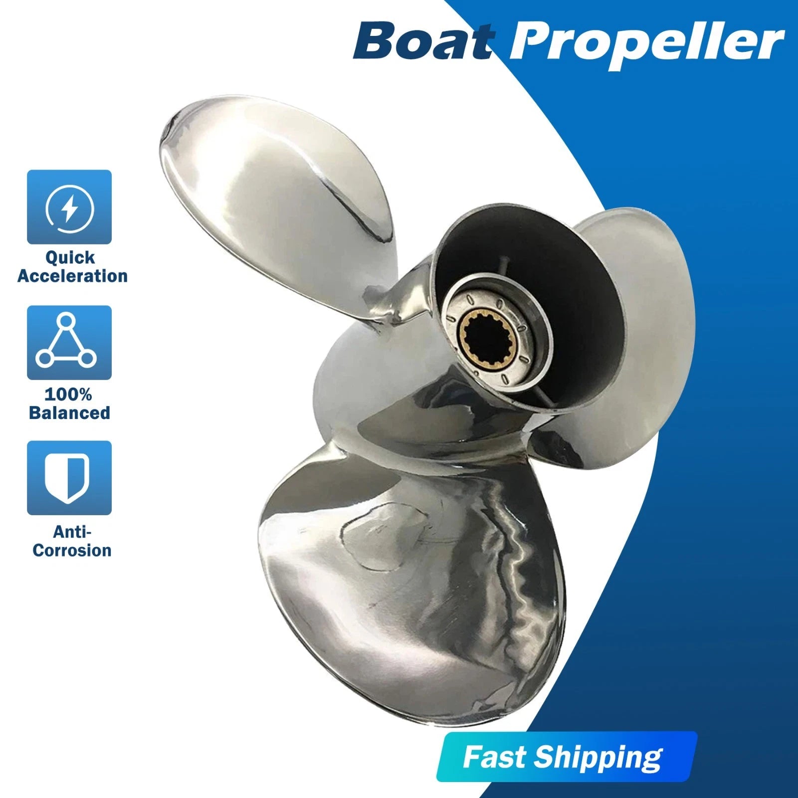 11.5X13 Stainless Boat Propeller for Suzuki DF 40-60hp, DT 35-60hp (13 Tooth)