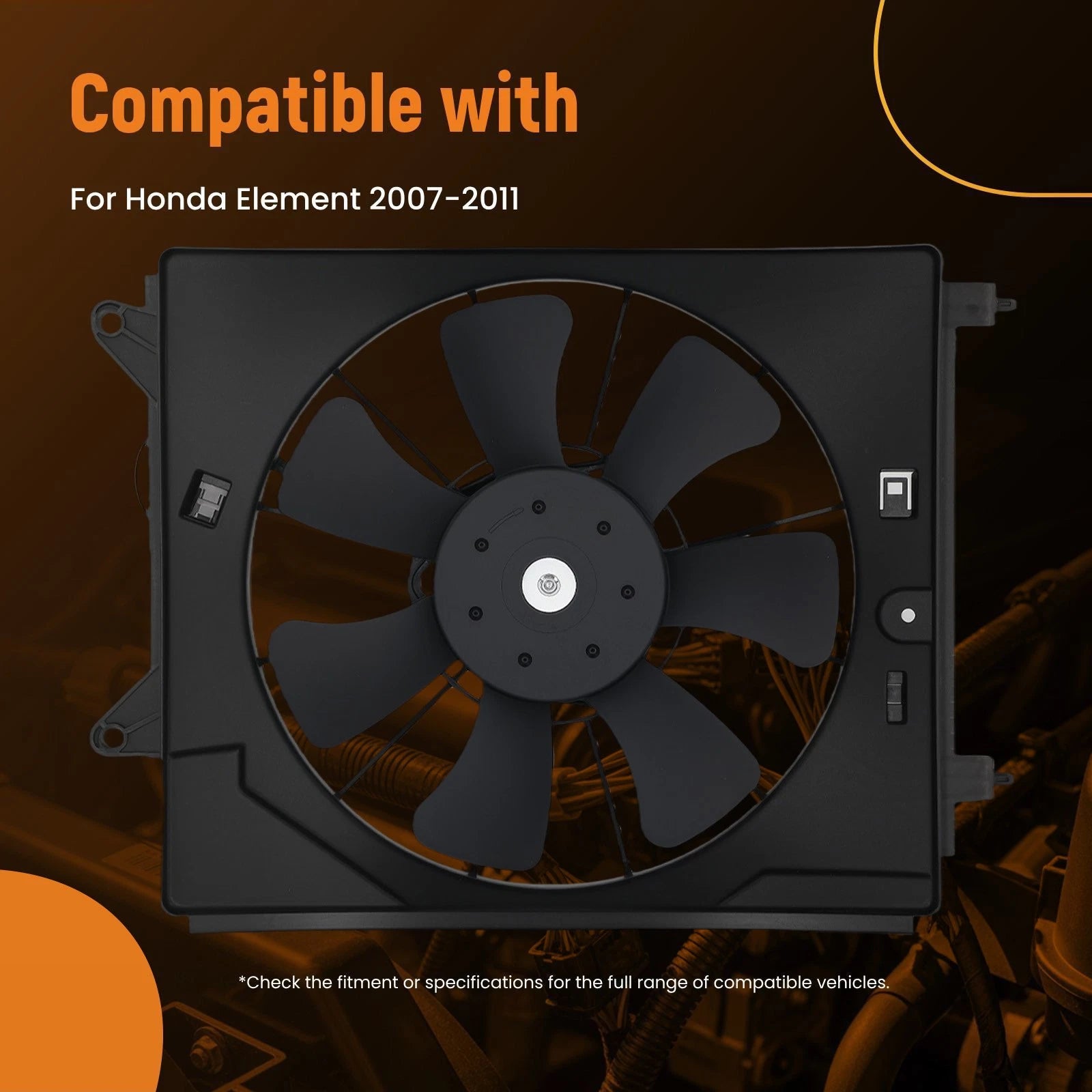 Radiator Cooling Fan 240W for Honda Element (2007–2011) 38616P3G003