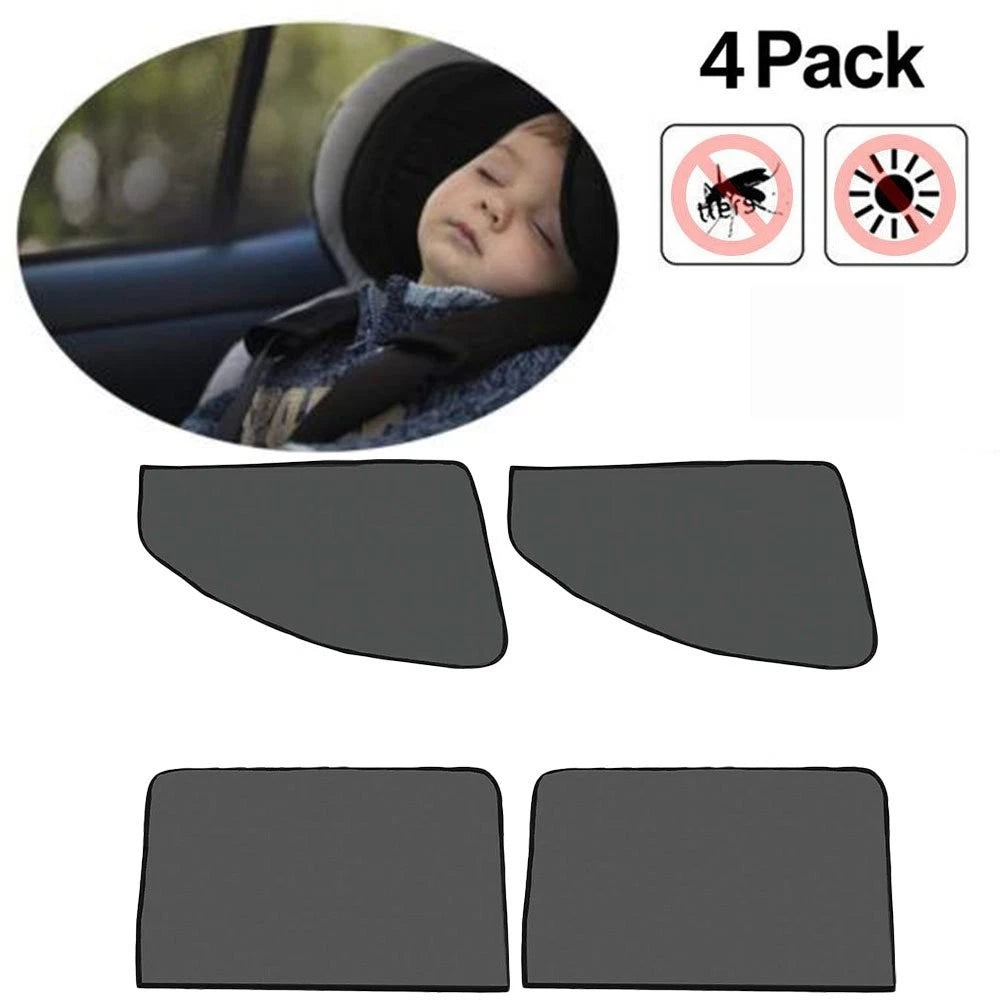 Set of 4 Car Front Window Rear Mesh Sunshade Covers for Windshield
