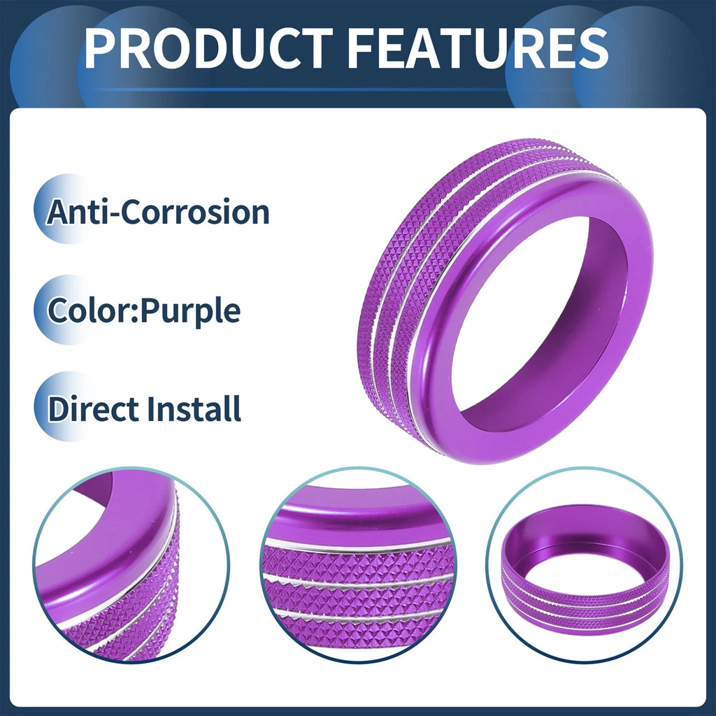 Headlight Fog Light Switch Knob Cover Ring for Dodge RAM (2018–2022) Purple 1 Pc