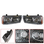 Set of 2 Black Headlights for Chevy Silverado 1500/2500/3500HD (2003–2006)