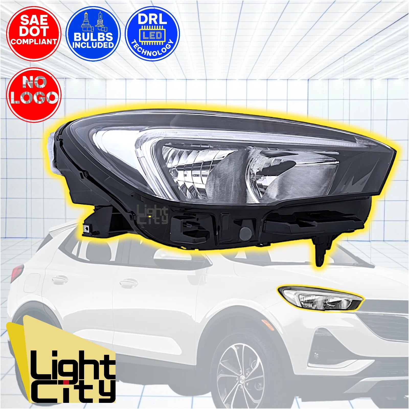 Halogen Headlight for Buick Encore GX (2020–2023) RH w/ LED DRL