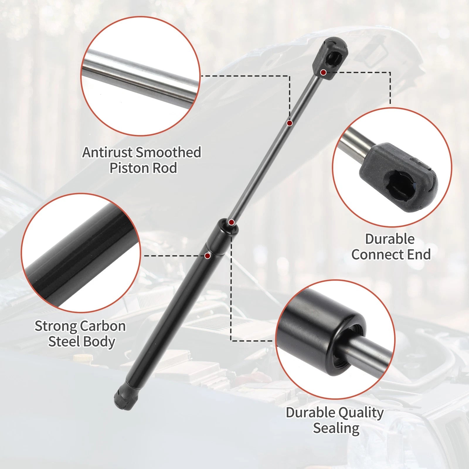 2X Front Hood Lift Supports Gas Strut for Hyundai Santa Fe (2013–2018)