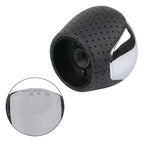 1x Perforated PU Leather Gear Knob Chrome 6-Speed for Hyundai I30 IX35 Black