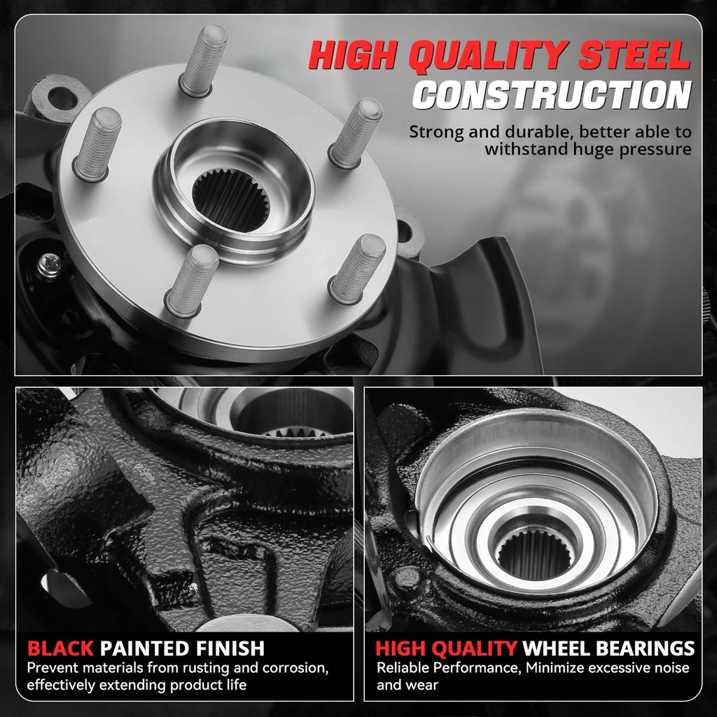 Front Left Driver Loaded Wheel Bearing Knuckle Assembly for Toyota Sienna (2004–2010)