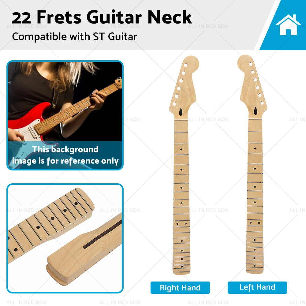 Electric Guitar Neck for ST Guitar (22 Frets, Maple, Left/Right)