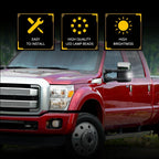 Clear Side Mirror LED Turn Signal Light for Ford F250 F450 Super Duty (H)