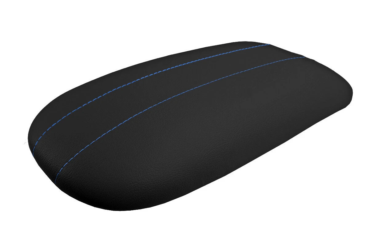 Leather Console Lid Pull Over Cover for Ford Expedition (1997–2002) Blue Stitch