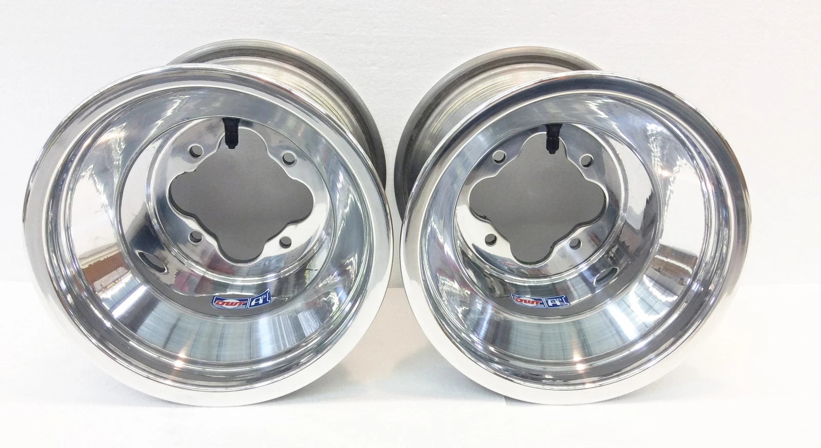 Set of 2 DWT Polished A5 Rolled Lip Rear Wheels 9x8 4/110 for TRX 250R 450R
