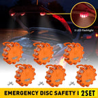 Set of 6 LED Road Flares Emergency Disc Safety Light for Roadside Use