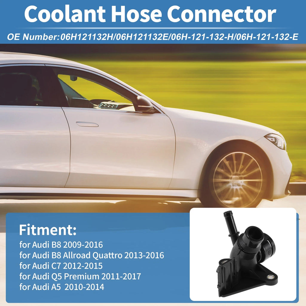 Engine Coolant Hose Connector for Audi B8 (2009–2016) No. 06H121132H 1 pcs