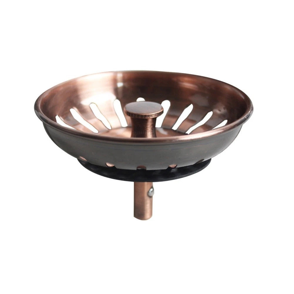 Drain Strainer Basket for Kitchen Sink (Red Bronze, Stainless Steel)