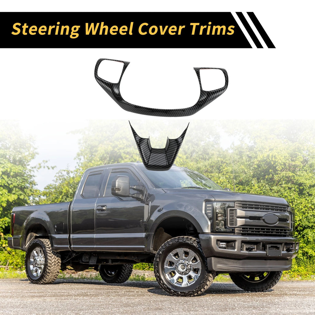 Set of 2 Carbon Fiber Steering Wheel Cover Trims for Ford Maverick (2022–2024)