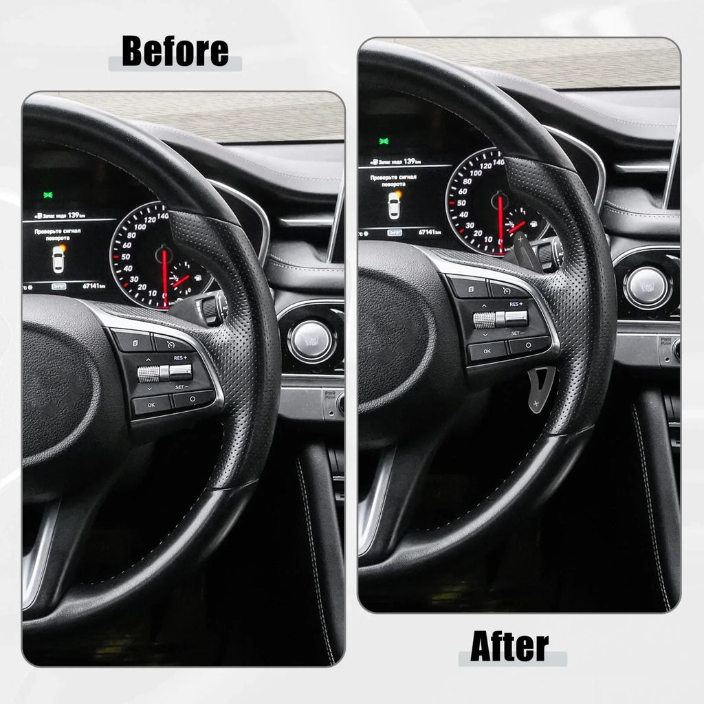 Steering Wheel Paddle Shifter Extensions for Hyundai 2018-2021 Aluminum Black