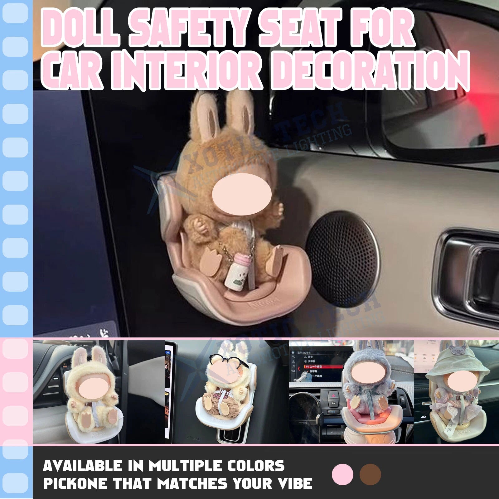 Cute Doll Mini Safety Seat Air Vent Clip for Car Interior (-)