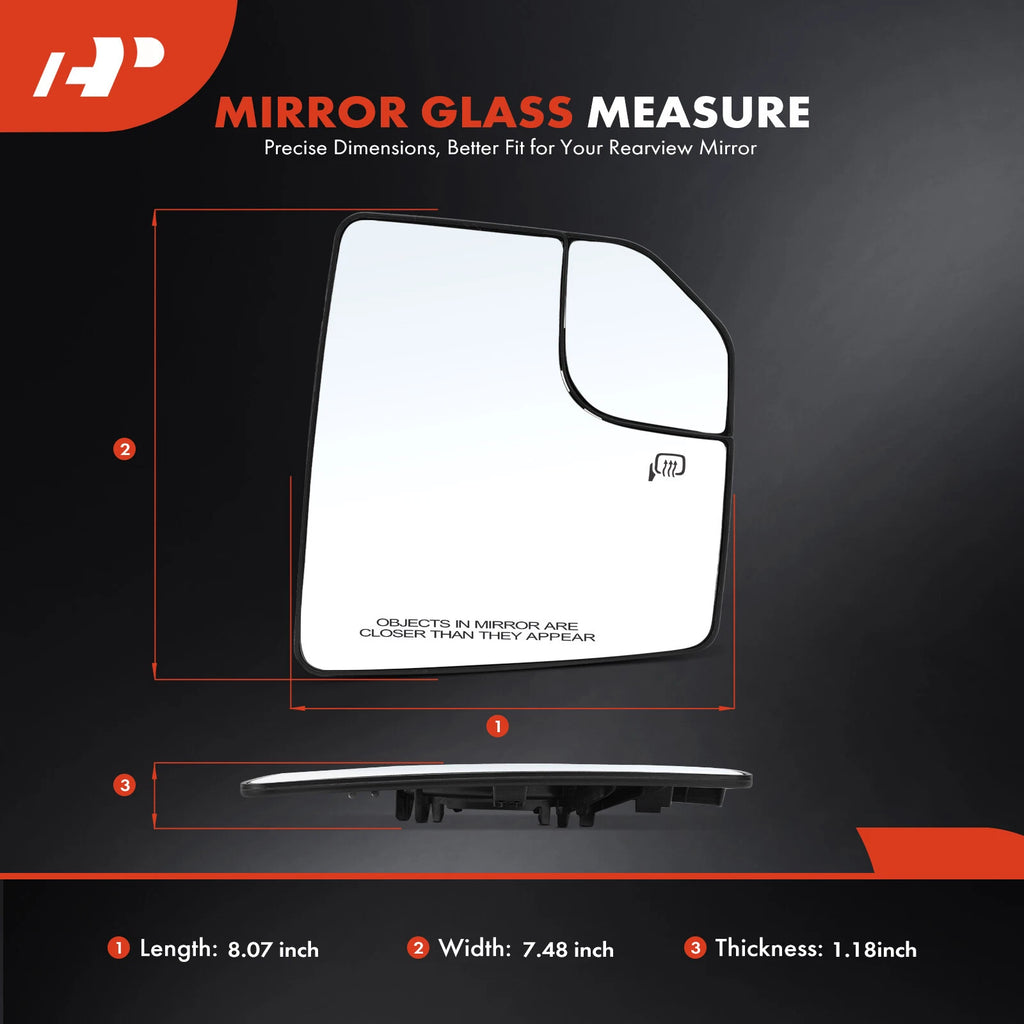 Passenger Power Mirror Glass with Spotter for Ford F-150 (2015–2020)