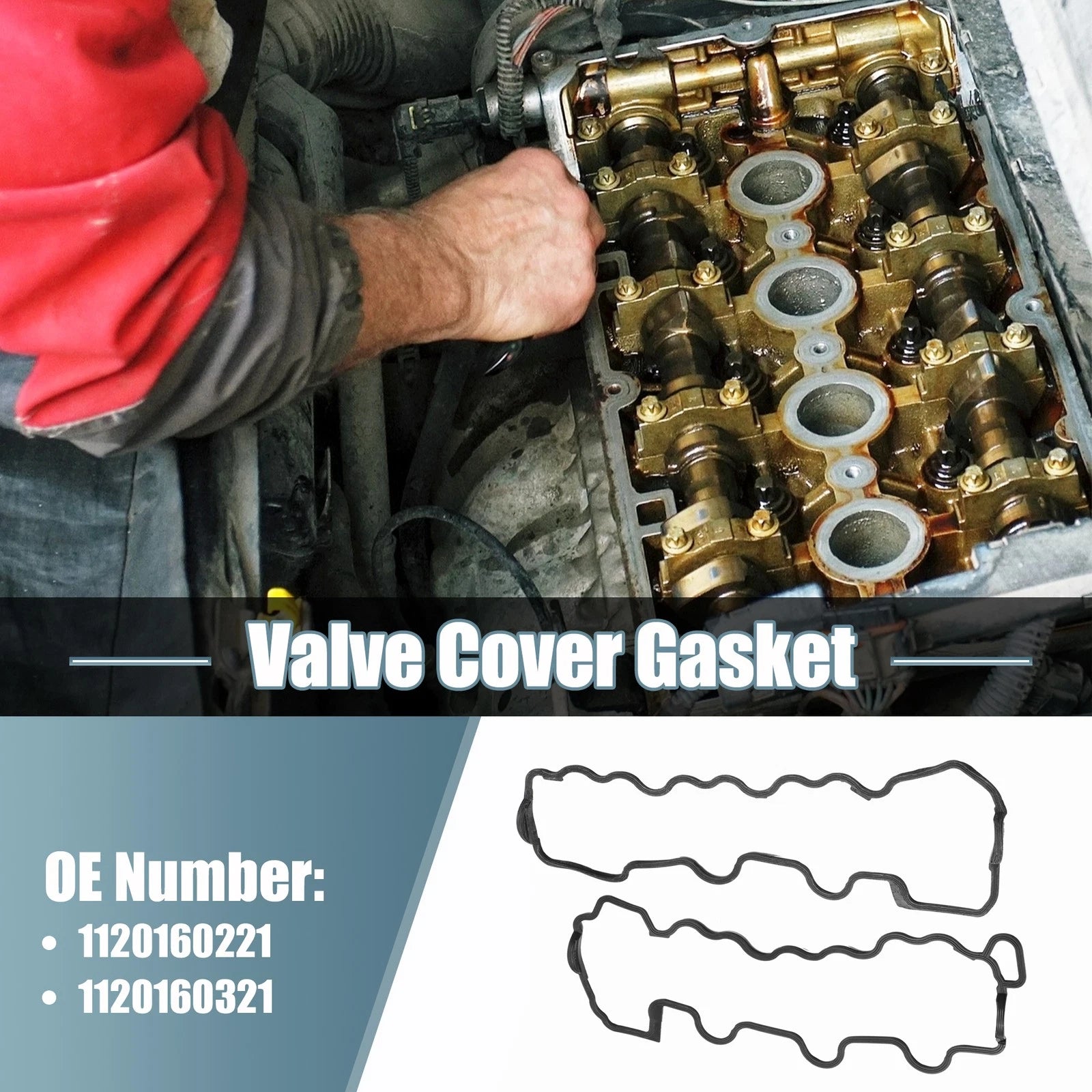 Pair Valve Cover Gasket for Mercedes-Benz C240 (2001–2005) NO.1120160221/1120160321