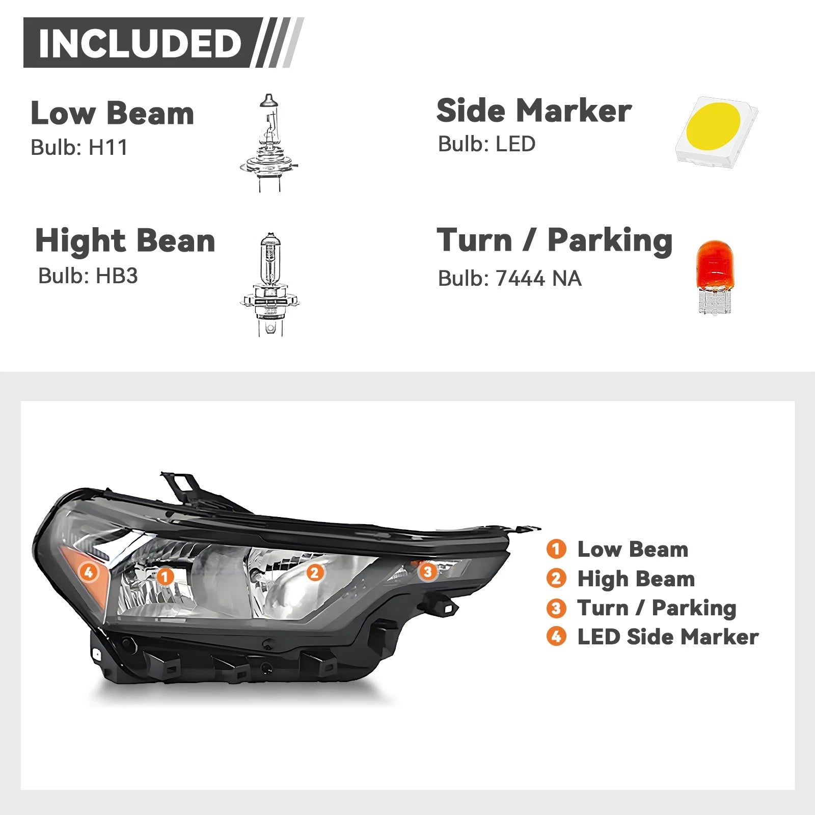 Halogen Headlight Assembly with Bulb for Chevrolet Colorado (2023–2026)
