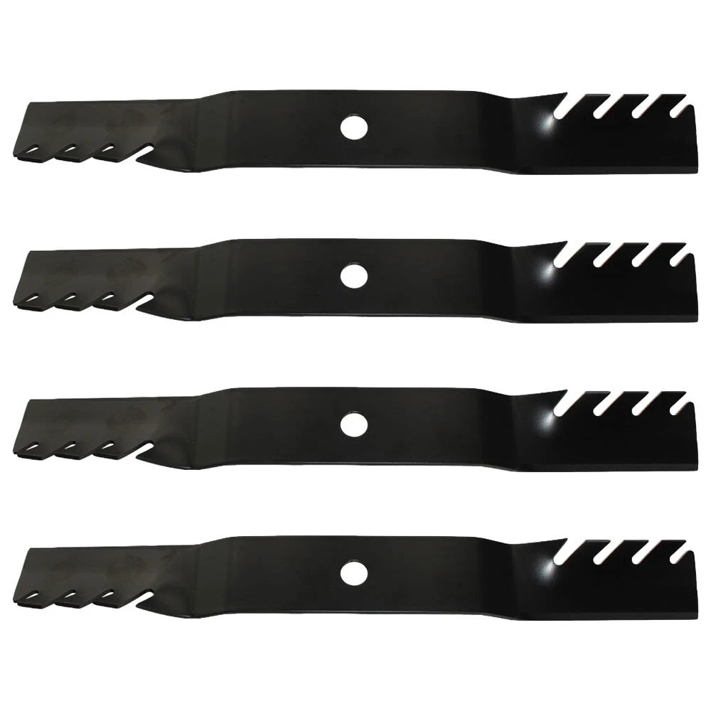 Set of 4 Toothed Mulching Lawn Mower Blades for John Deere (Replaces M170639)