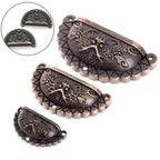 Set of 4 Antique Bronze Dragon Pattern Drawer Shell Knobs