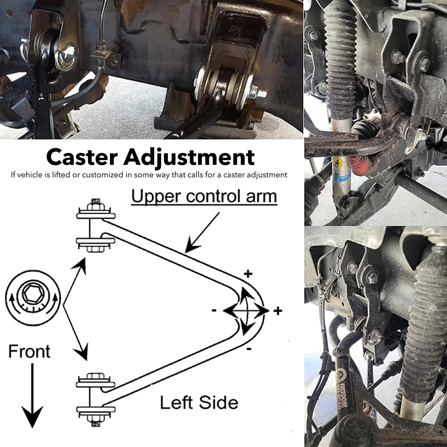 Front Upper Control Arm Alignment Camber Bolt Kit for Chevrolet Suburban Tahoe (2007–2014)