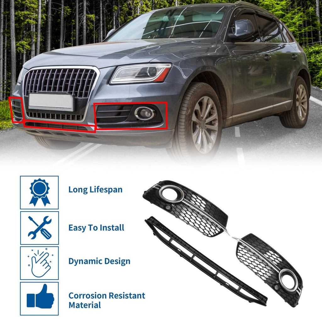 Set of 1 Front Lower Bumper Grille for Audi Q5 (2017) No. 8R0807681S Black