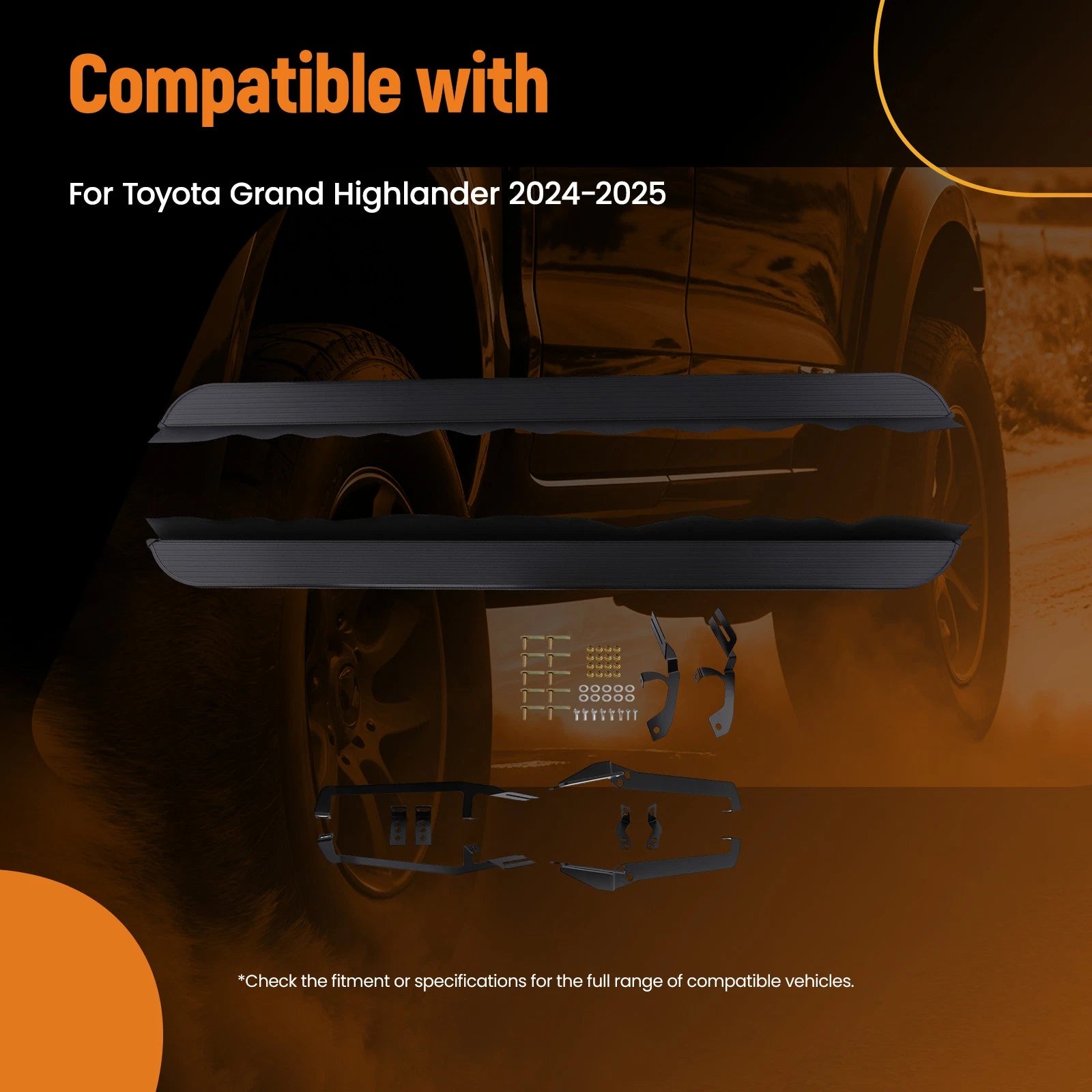 Running Boards Side Step Bars for Toyota Grand Highlander (2024–2025) Anti-Slip