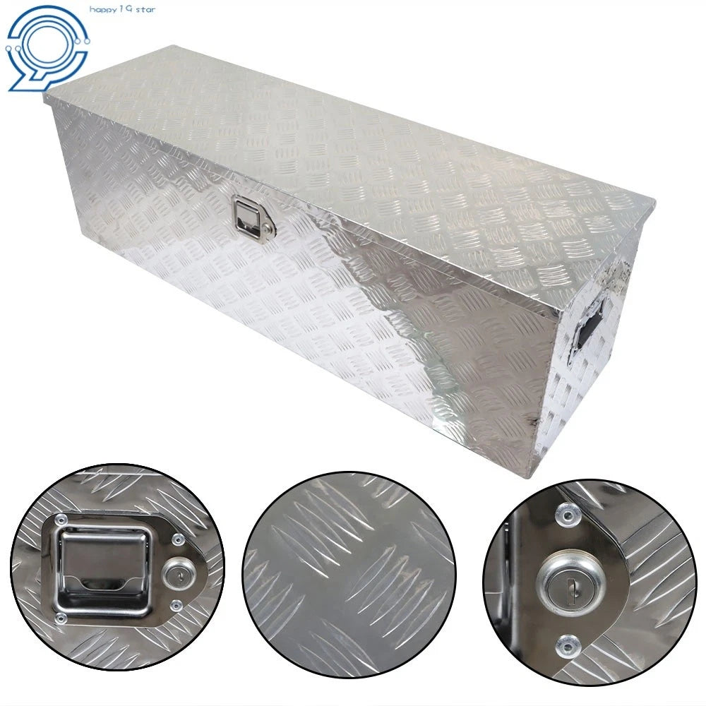 Rectangular Aluminum Tool Box for Flatbed Trailer (49" x 15" x 15")