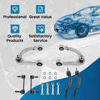 Set of 6 Front Upper Control Arms Tie Rod Ends for Cadillac CTS (2008–2014)