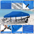 Heavy Duty Boat Cover for V-Hull Bass Runabout (17FT-19FT) Waterproof