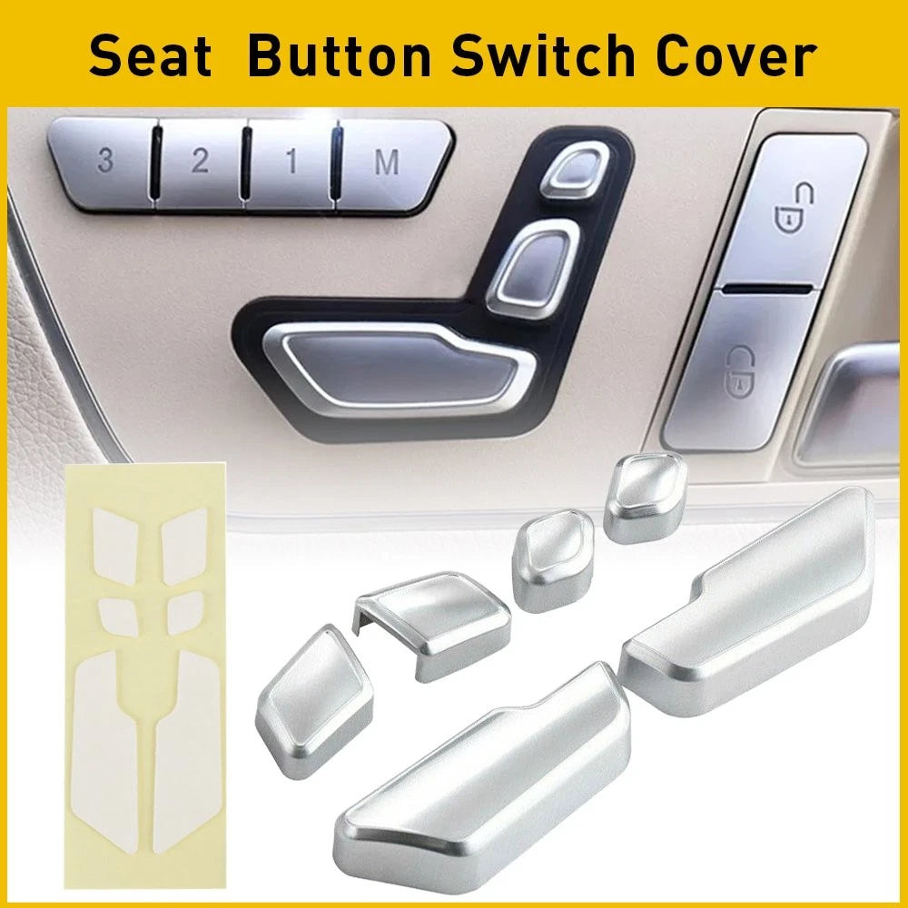 Chrome Door Seat Adjust Button Switch Trim Cover for Mercedes-Benz E Class (2017–2023)