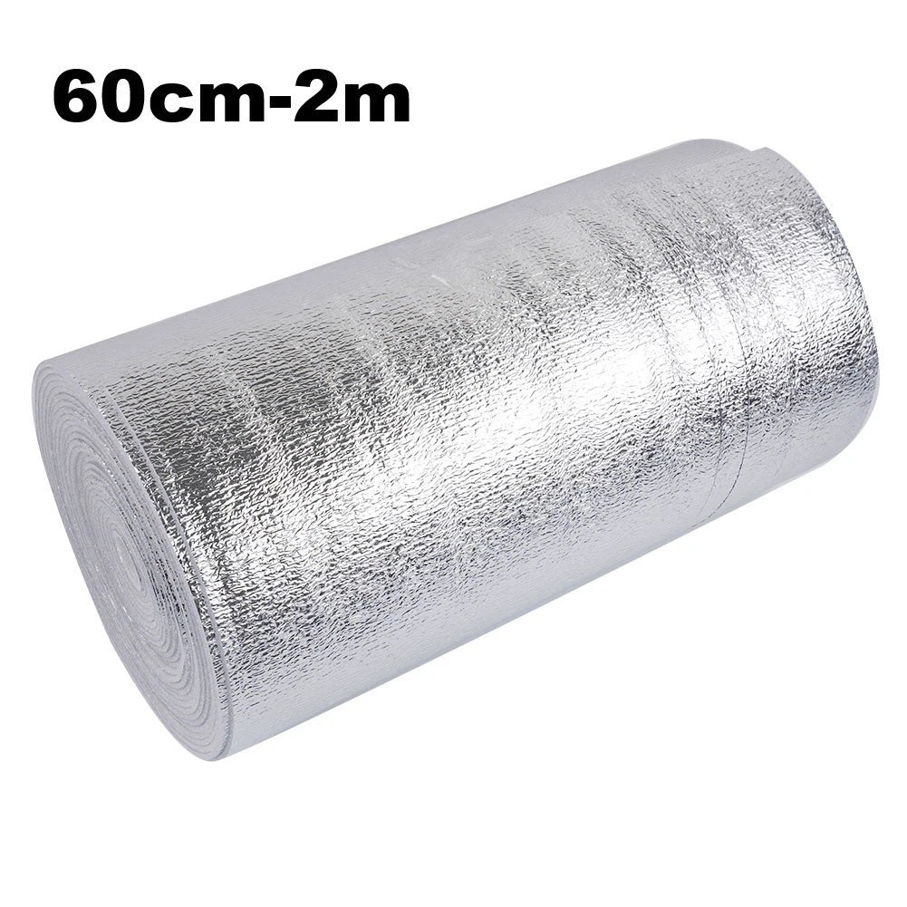 Radiator Wall Insulation Film Aluminum Foil 3mm Thick 5m x 40cm for Cars