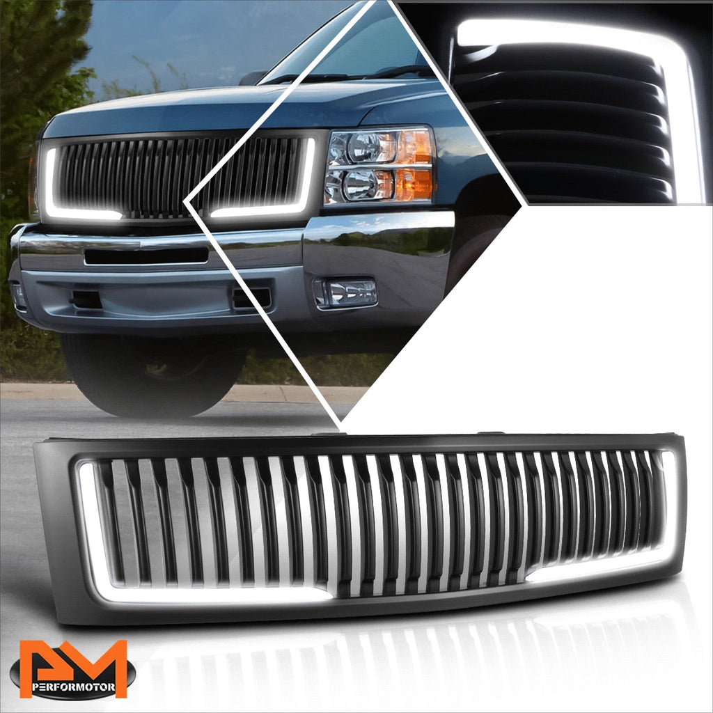 Vertical Fence Front Bumper Grille w/LED DRL for Chevy Silverado 1500 (2007–2013)