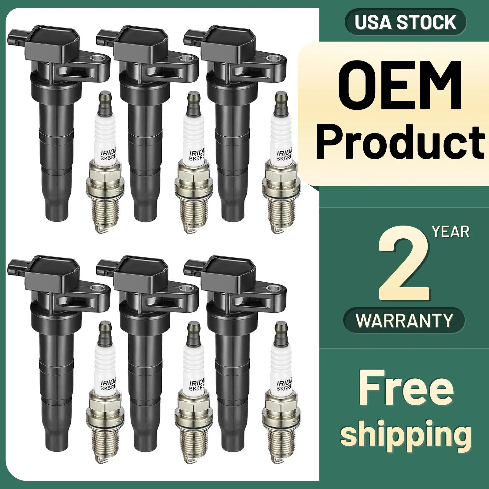 Ignition Coil and Iridium Spark Plug Set for Kia Sedona (2011–2012)