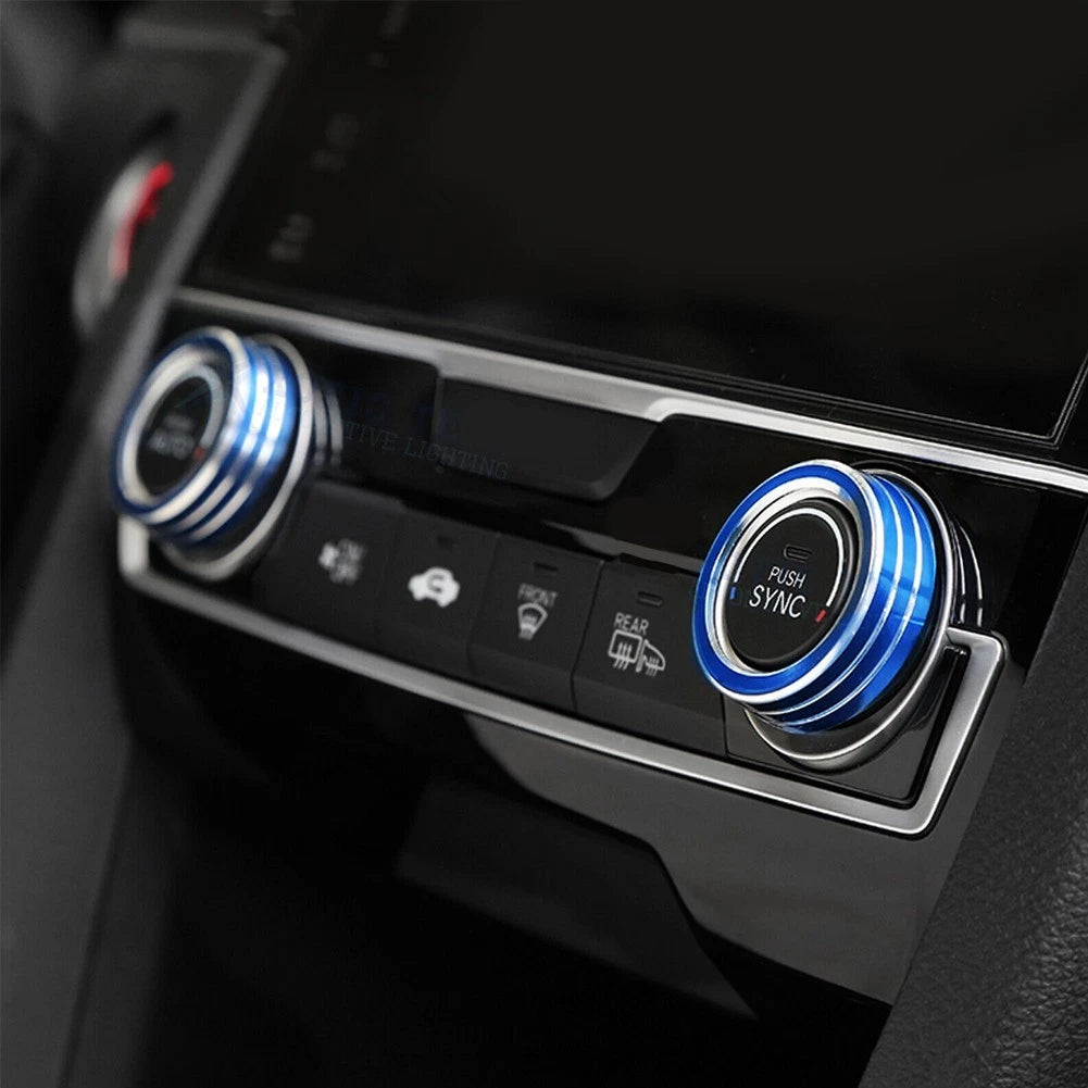 Colorful Aluminum AC Knob Ring Cover for Honda Civic (2016–2021)