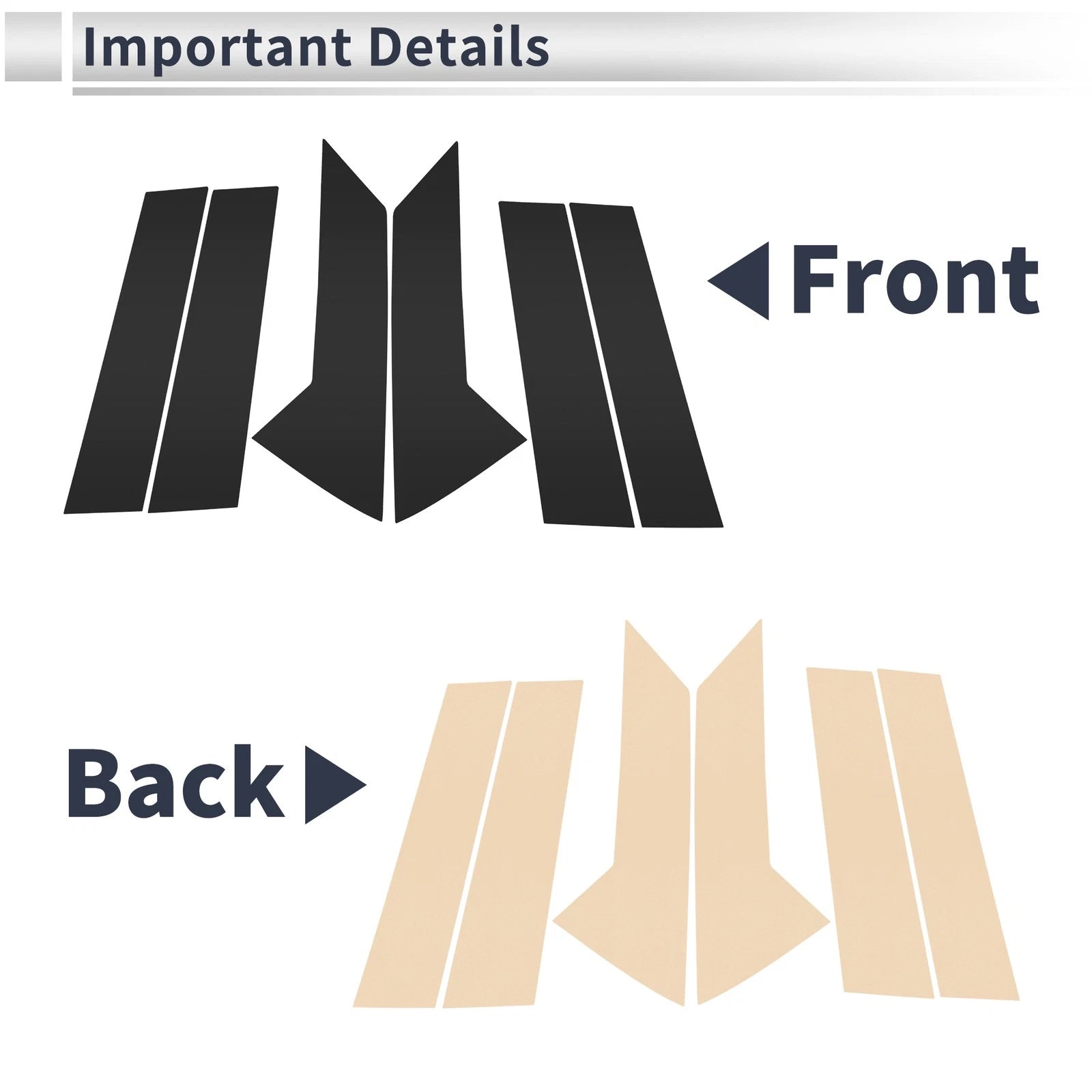 6 Pcs Door Pillar Window Trim for Mazda CX-30 (2020–2024) Black