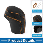 Gear Shift Knob Cover for Toyota Camry (2018–2024) Black Brown Faux Leather