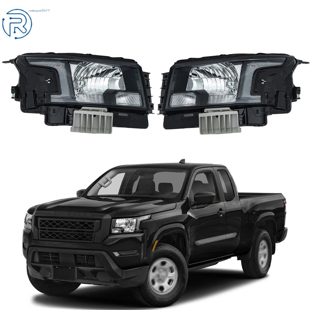Headlight Set for Nissan Frontier (2022–2023) Halogen Black