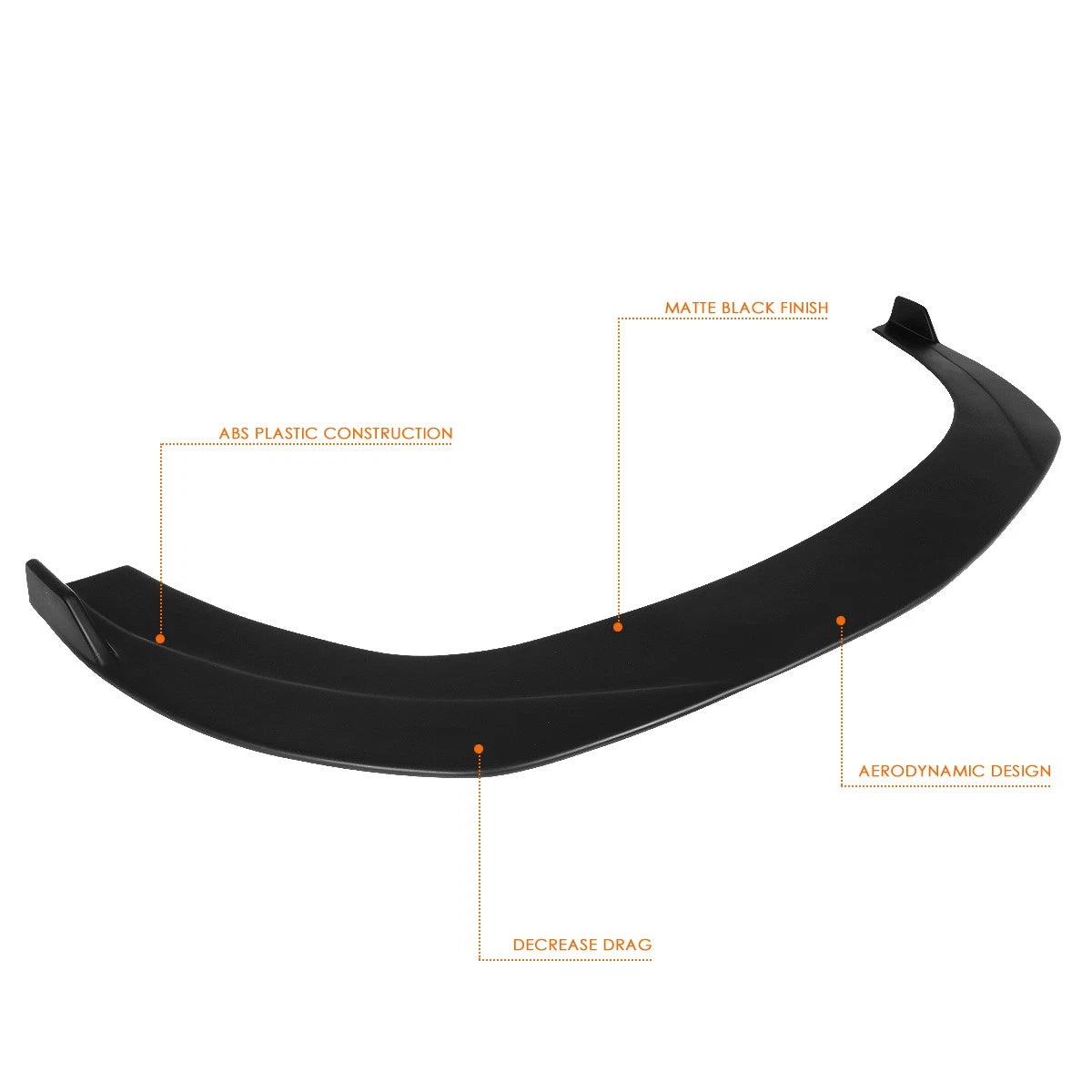Matte Black Front Bumper Lip Spoiler for Ford Mustang (2015–2017)