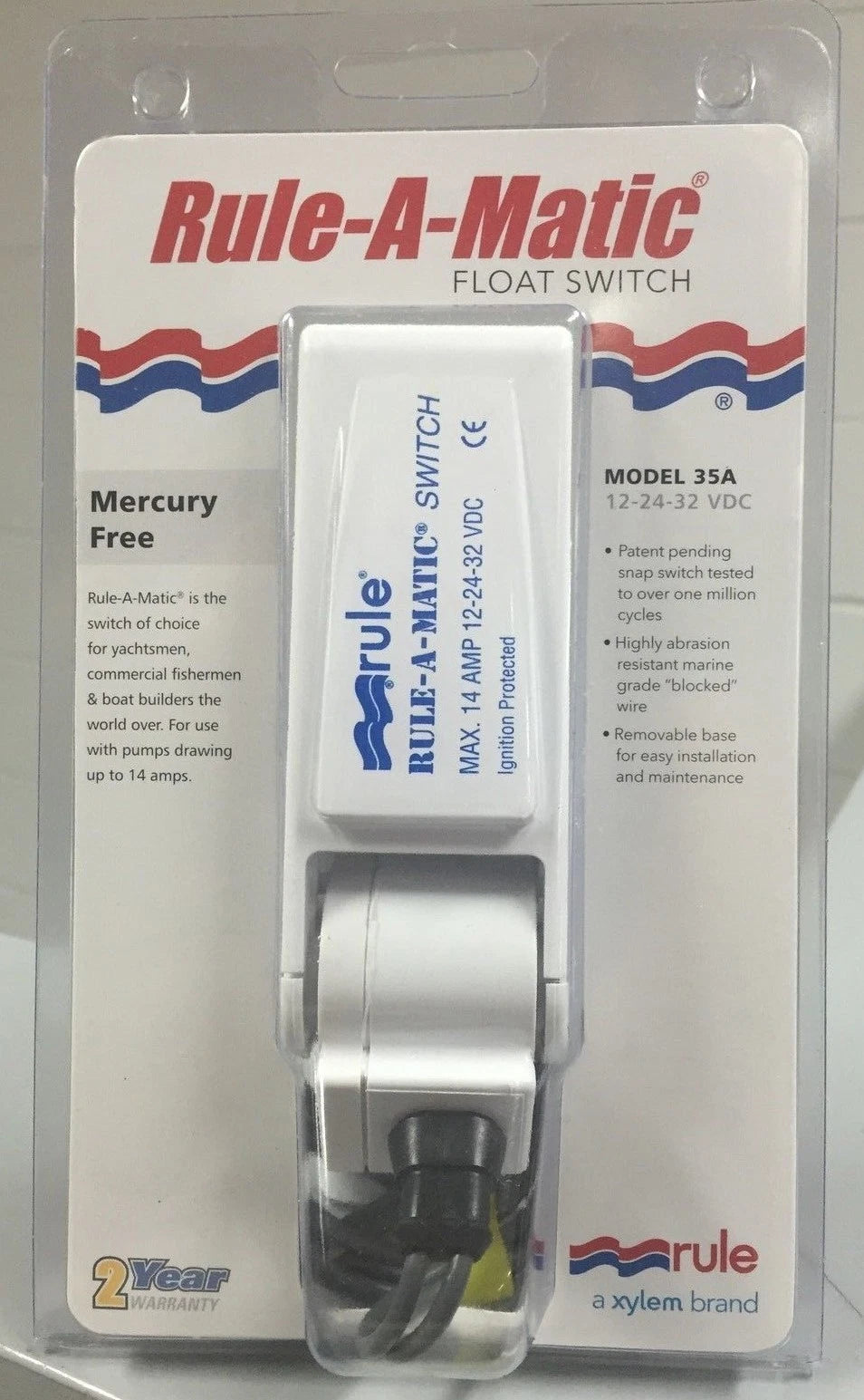 Rule-A-Matic Float Switch Model 35A for RWB22 (12V–32V)