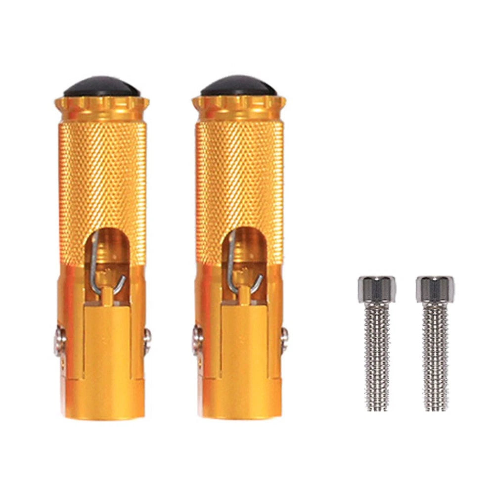 CNC Rear Foot Pegs Set for Universal Motorcycle (Folding, Yellow)
