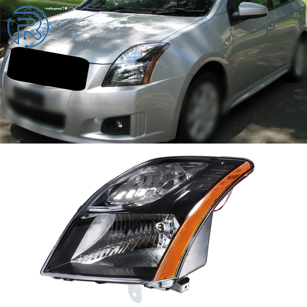 Left Side Headlight for Nissan Sentra (2010–2012) Black Housing Halogen