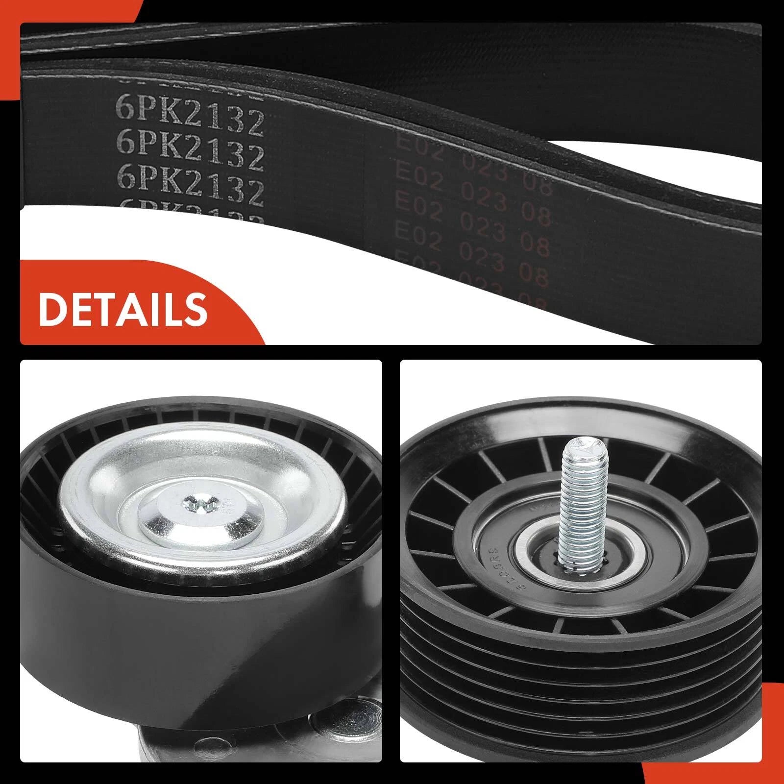 3X Serpentine Belt Drive Component Kit for Mercedes-Benz E350 (2006–2010)