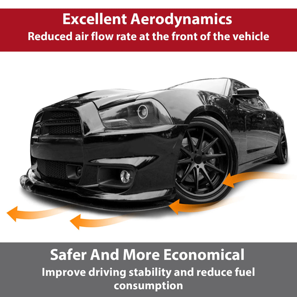 Matte Black Front Bumper Lip Spoiler for Dodge Charger SRT8 (2011-2014)