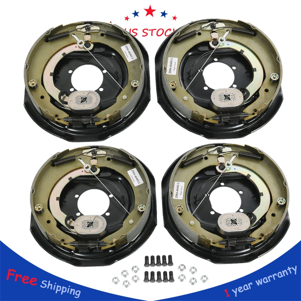Set of 4 Electric Trailer Brake Assemblies for 7000 lbs Trailers