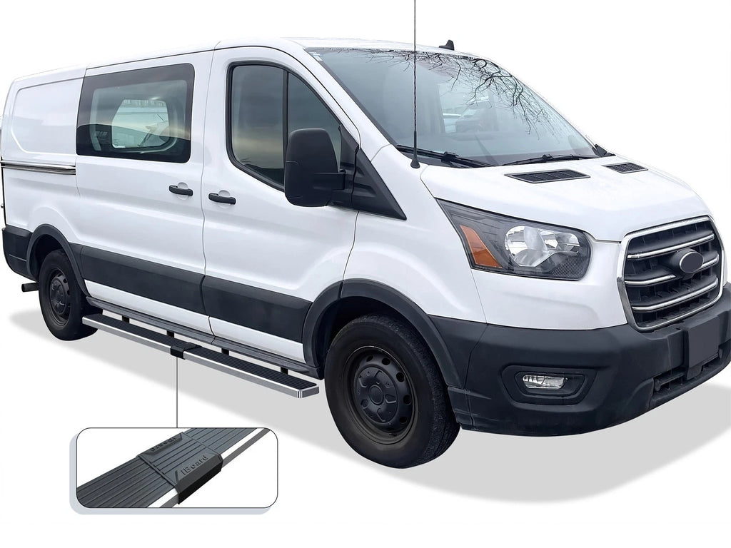 Running Boards for Ford Transit Full Size Van (2015-2026) - 6 Inch Silver
