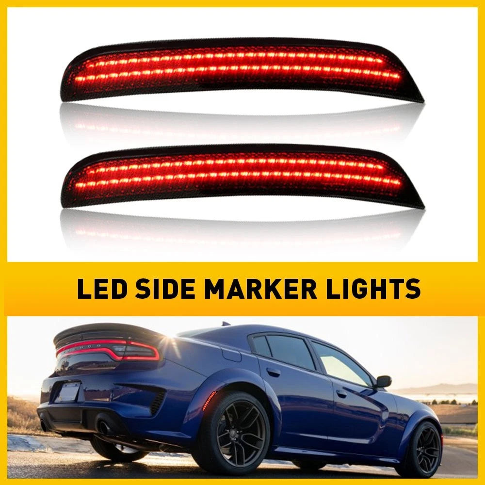2X Red Rear LED Marker Lights for Dodge Charger (2015–2022)