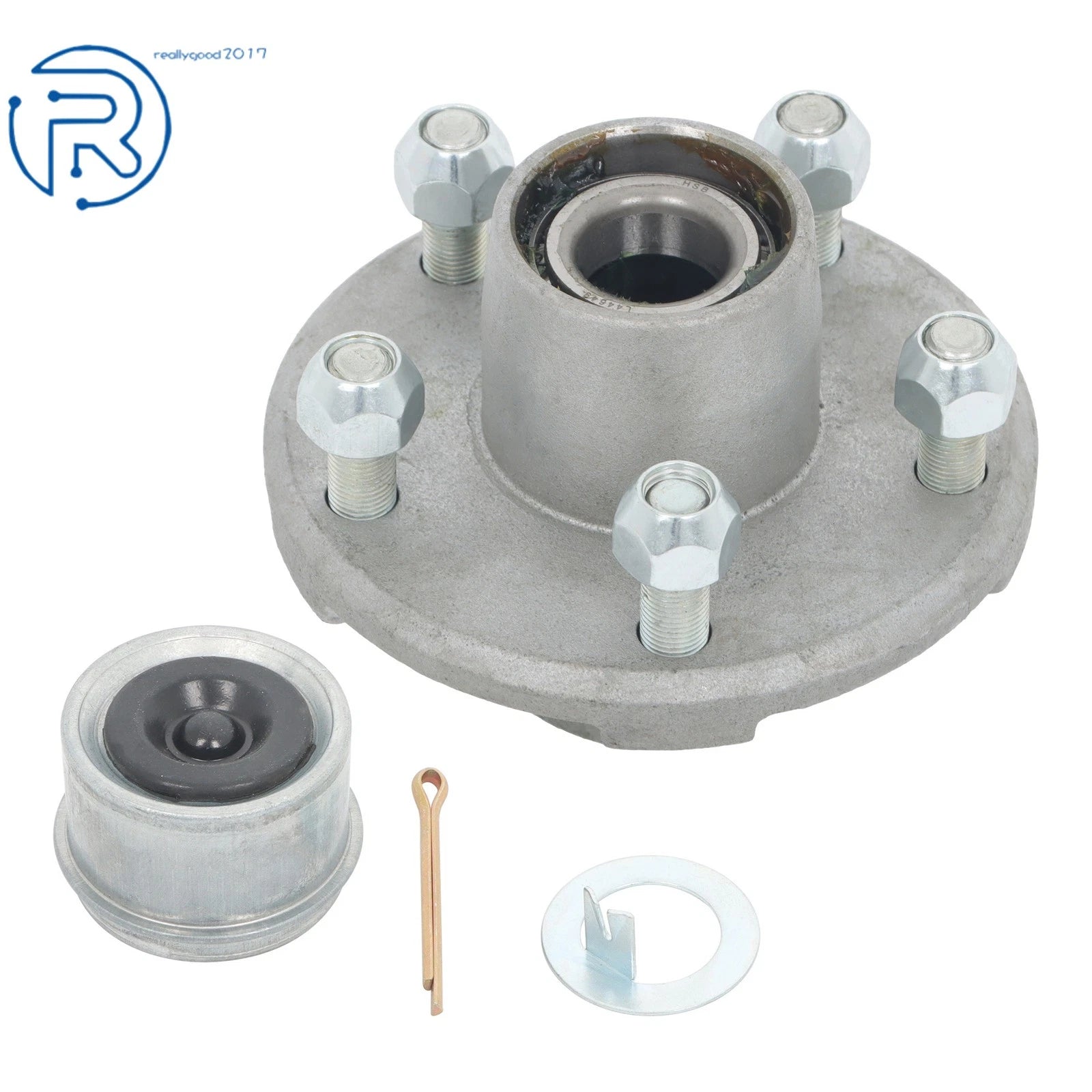 1 Pack Galvanized Trailer Hub 5 Lug 1-1/16" Spindle for Trailer