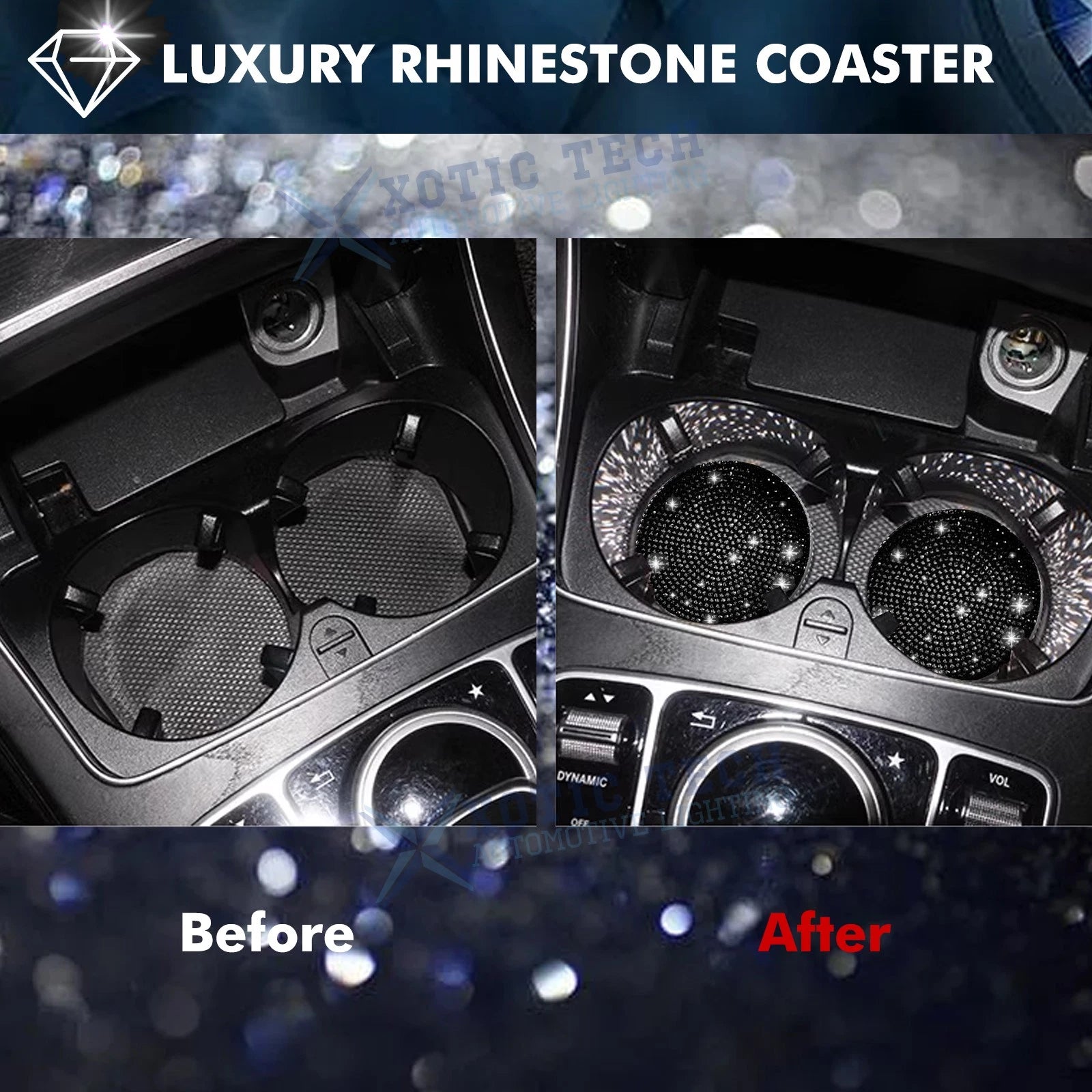 2.75" Cup Drink Holder Coaster Insert for Vehicle (1 Pair)