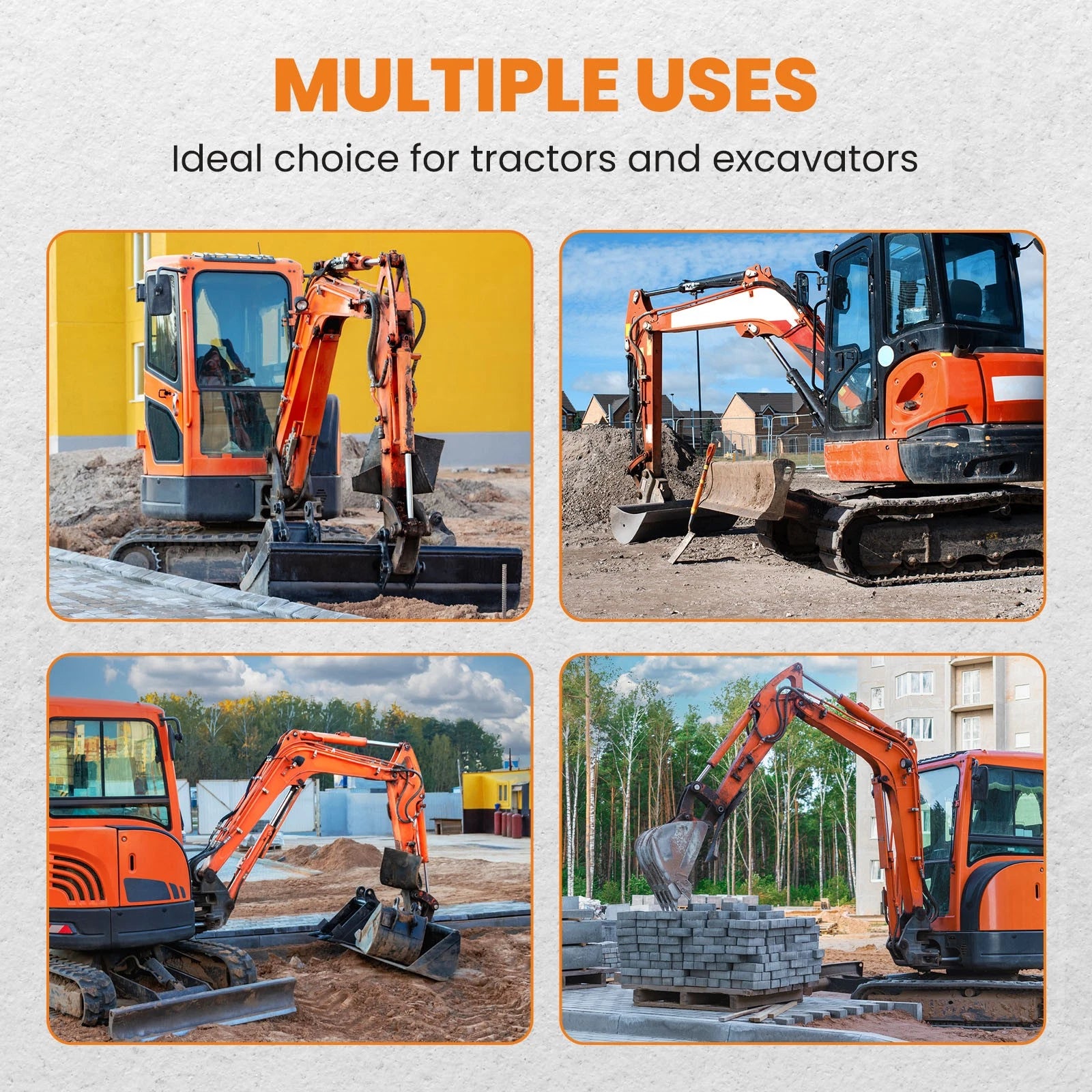 Quick Attach Bucket Ears for Kubota KX040 KX71 KX91 KX121 KX033 U35 (2010–2023)